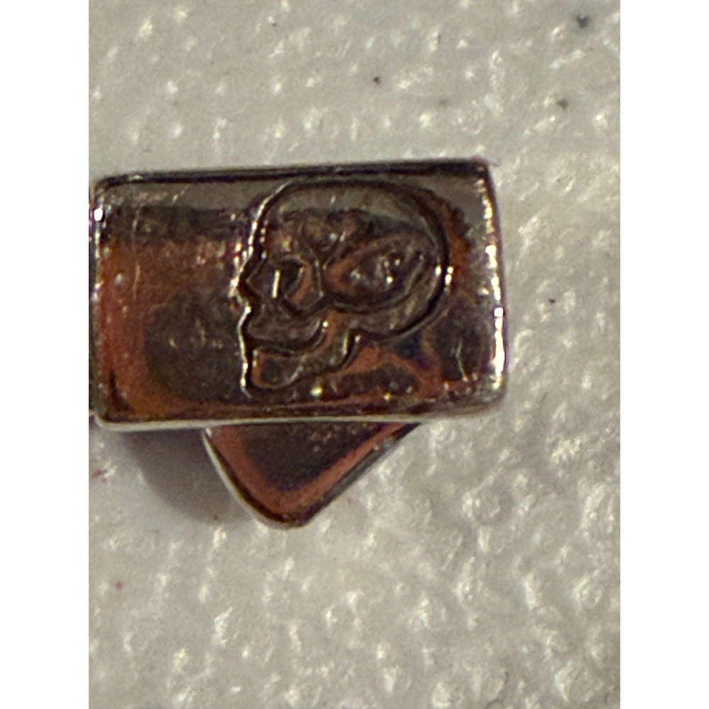 Clocks + Colurs Mens Silver Tone Skull Box Clasp .925 Sterling Silver